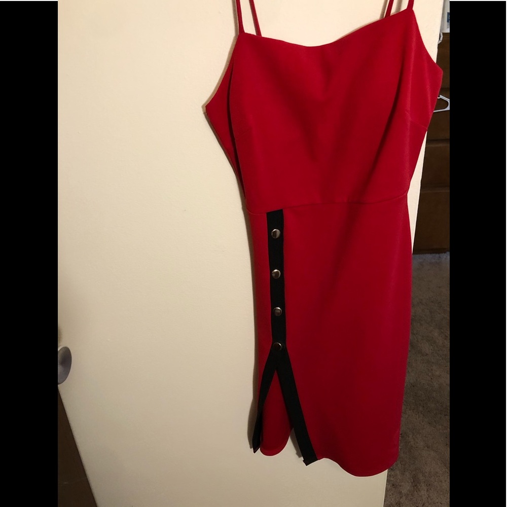 Sexy red dress with slit on the side size small